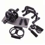 Set Ejercicios 6 pcs (rueda,cuerda,dominadas,liga expansora hand grip)